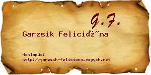 Garzsik Feliciána névjegykártya